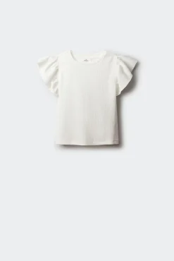 T-shirt de manga curta com folhos menina