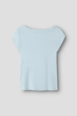 T-shirt de manga curta com ombro descaído