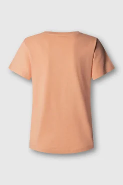T-shirt de manga curta e gola em bico