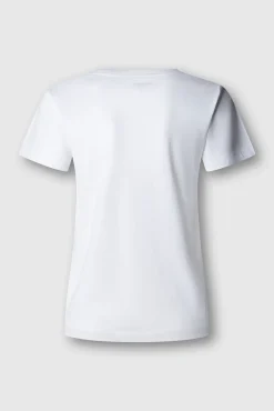 T-shirt de manga curta e gola em bico