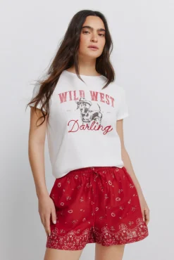 T-shirt de manga curta em algodão 