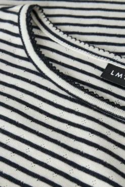 T-shirt de manga curta em malha às riscas