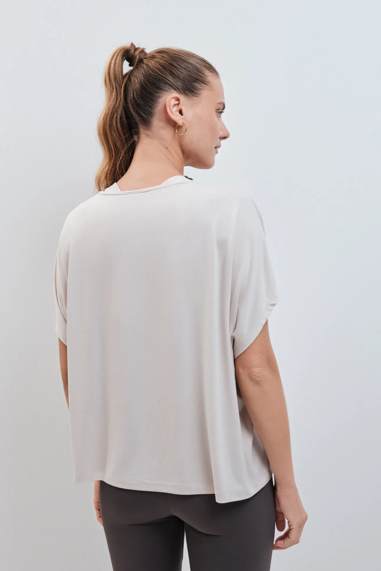 T-shirt de manga curta em modal cinza