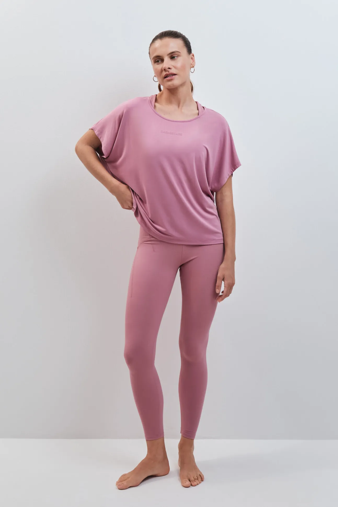 T-shirt de manga curta em modal rosa