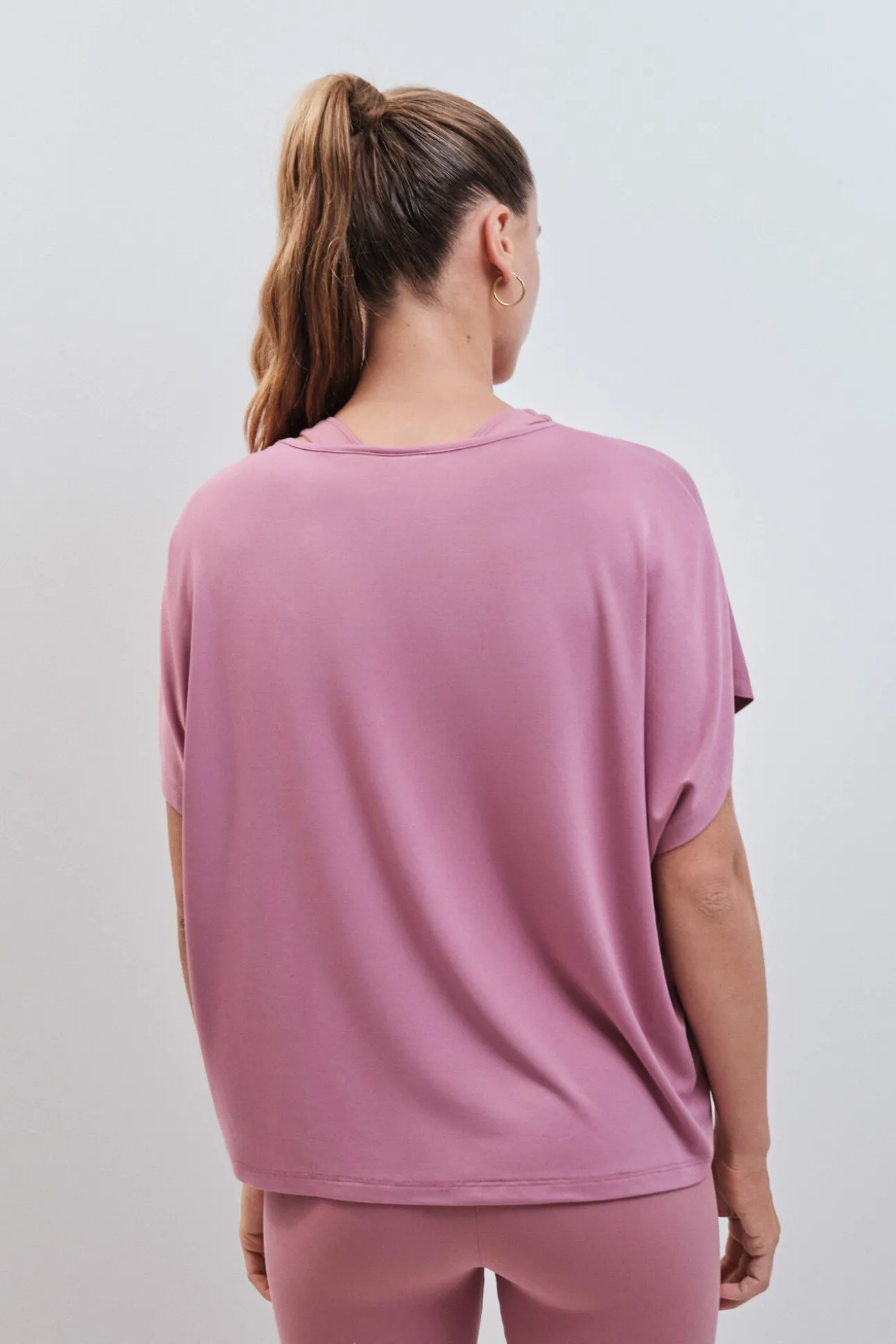 T-shirt de manga curta em modal rosa