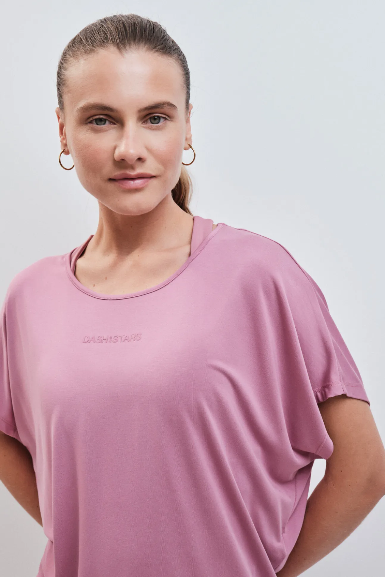 T-shirt de manga curta em modal rosa