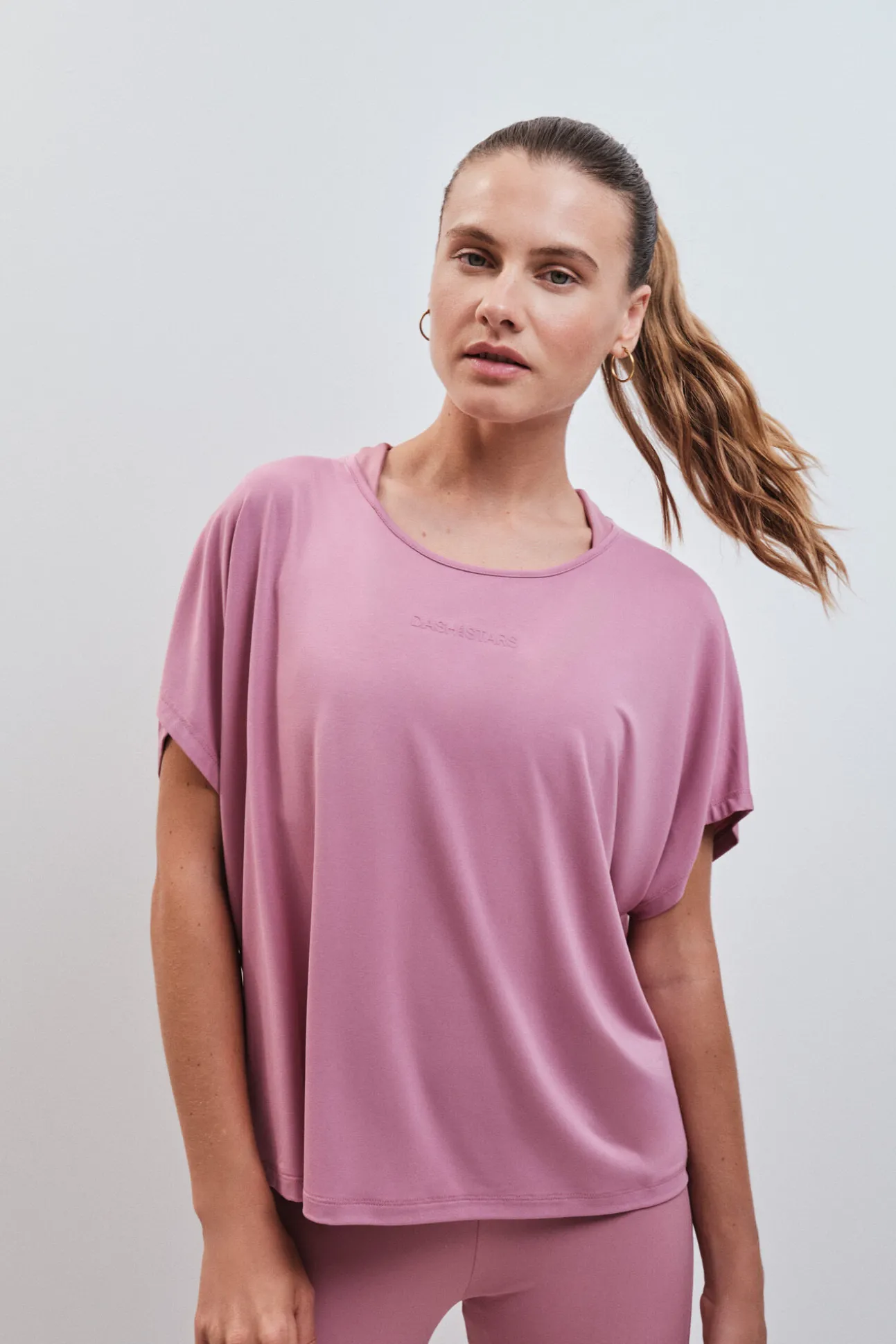 T-shirt de manga curta em modal rosa