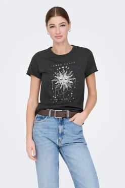 T-shirt de manga curta estampada