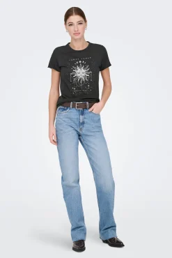 T-shirt de manga curta estampada