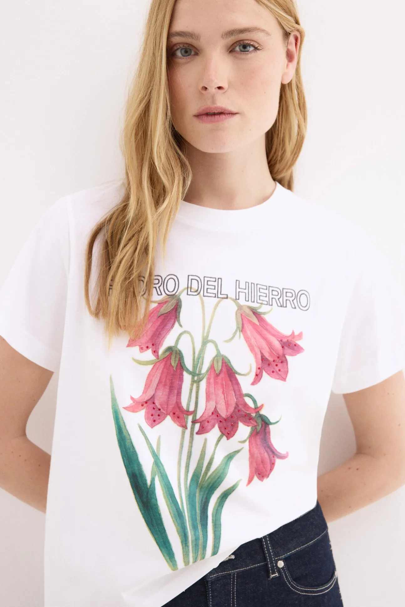 T-shirt de manga curta estampada