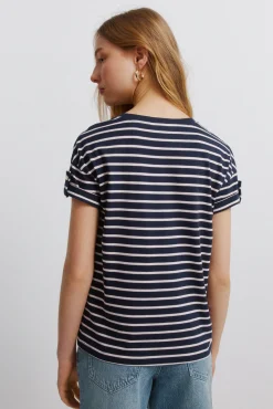 T-shirt de manga curta às riscas