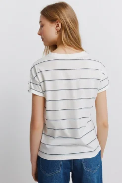 T-shirt de manga curta às riscas
