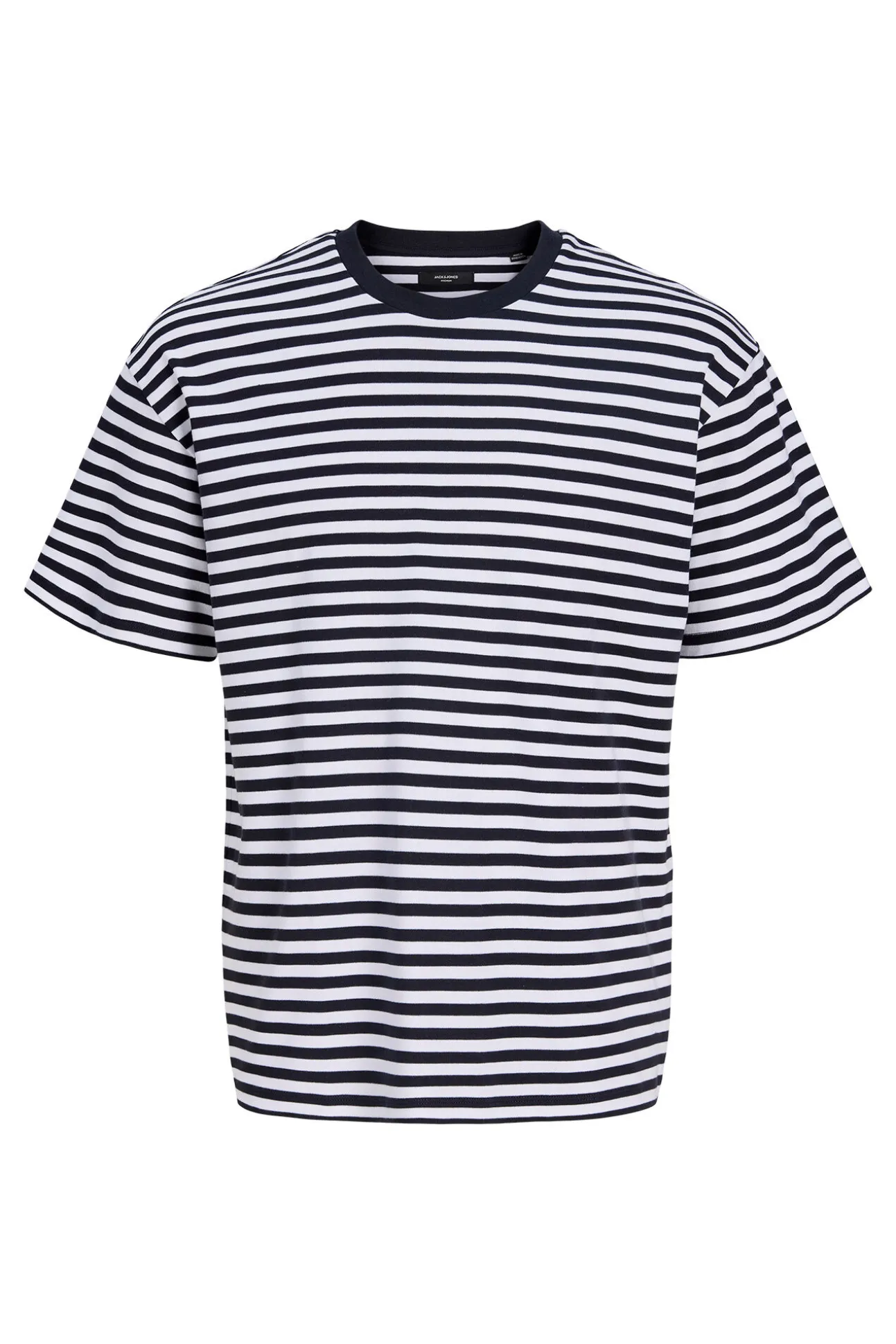 T-shirt de riscas gola redonda