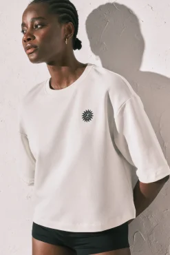 T-shirt em felpa estampado 