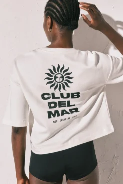 T-shirt em felpa estampado 