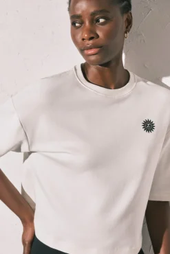 T-shirt em felpa estampado 