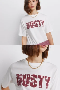 T-shirt gola canelada dusty