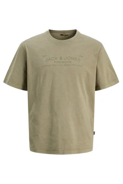 T-shirt lavada com logo