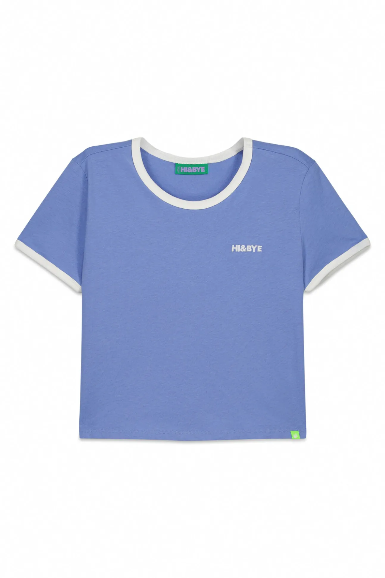 T-shirt lisa manga curta em 100% algodão azul
