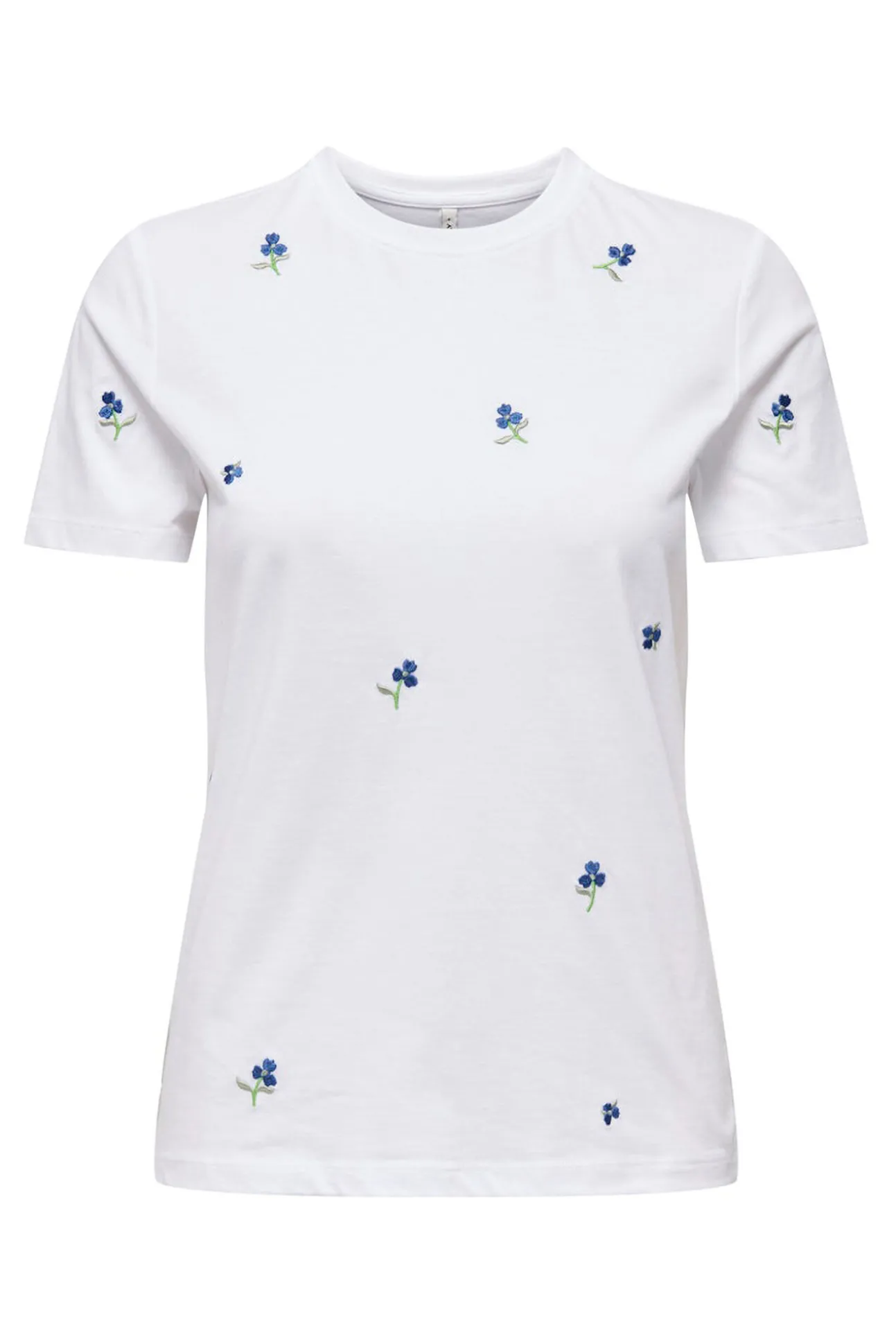 T-shirt manga curta com bordados
