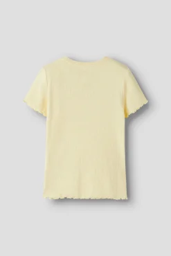 T-shirt manga curta em canelado para menina