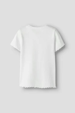 T-shirt manga curta em canelado para menina