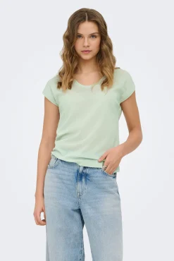 T-shirt manga curta em lurex