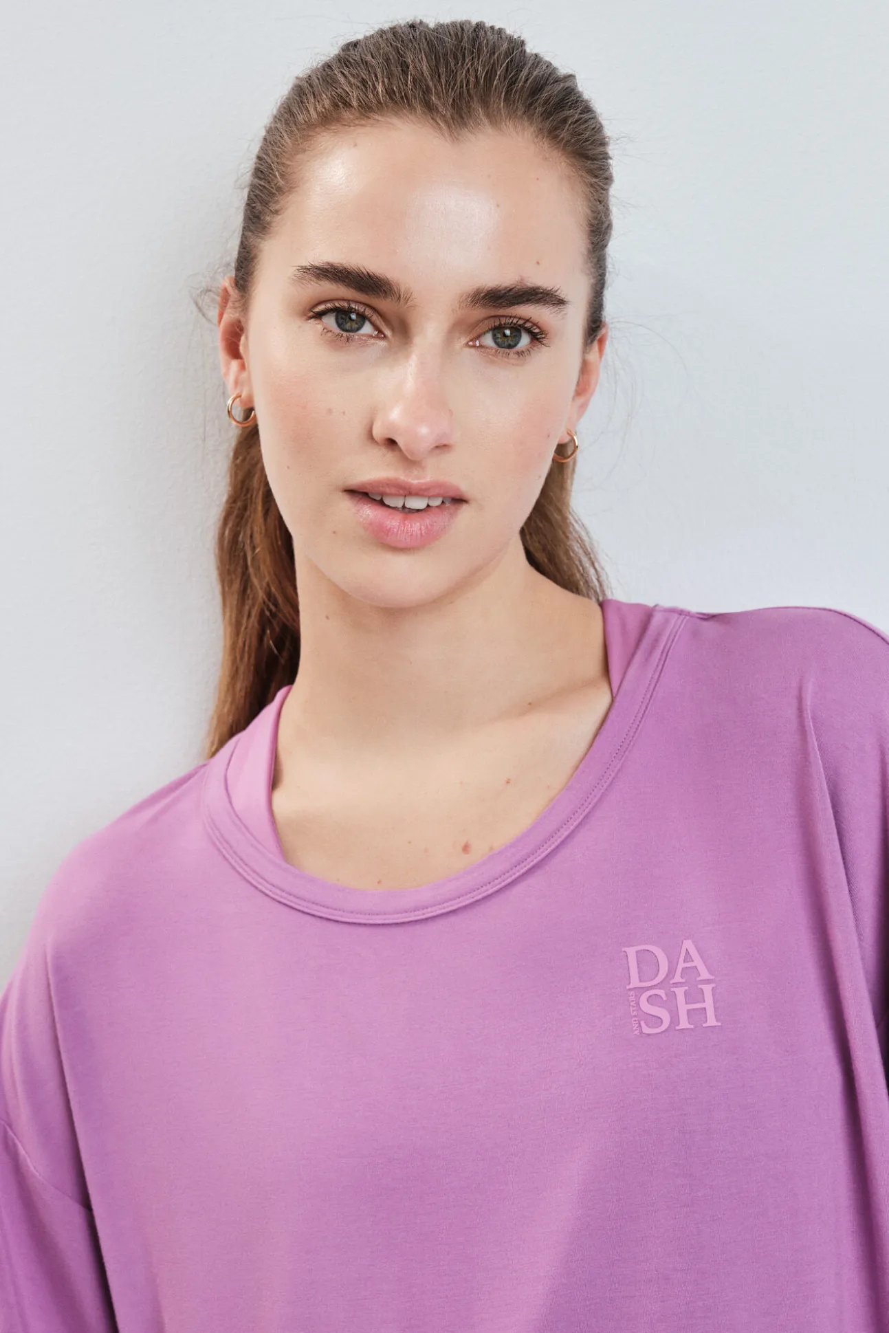 T-shirt manga curta extrassuave rosa