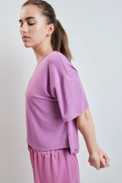 T-shirt manga curta extrassuave rosa