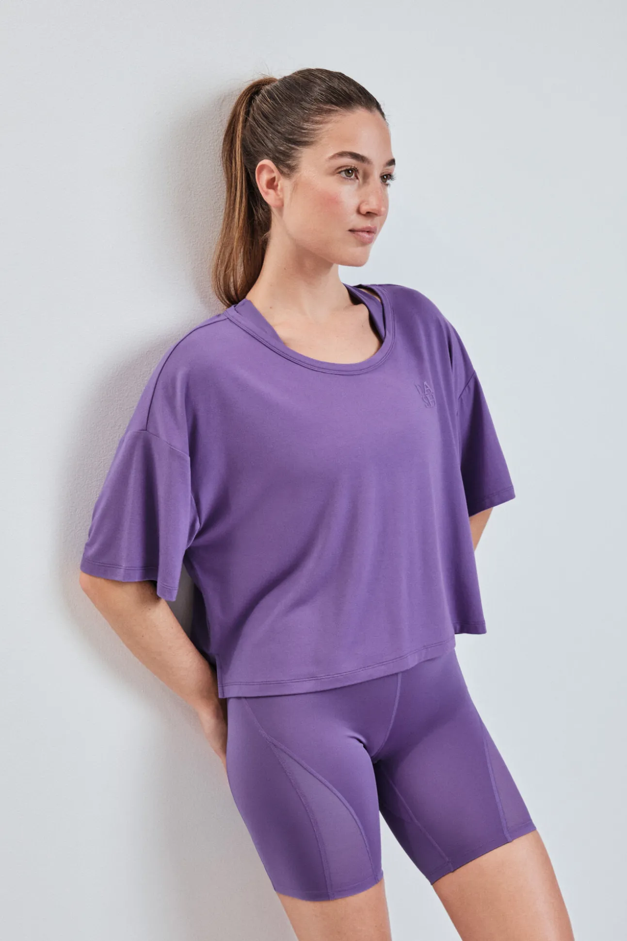 T-shirt manga curta extrassuave roxa