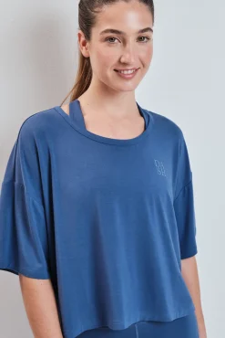 T-shirt manga curta extrassuave azul
