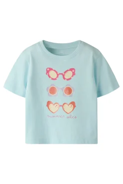 T-shirt manga curta para menina