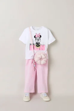 T-shirt Minnie manga curta para menina