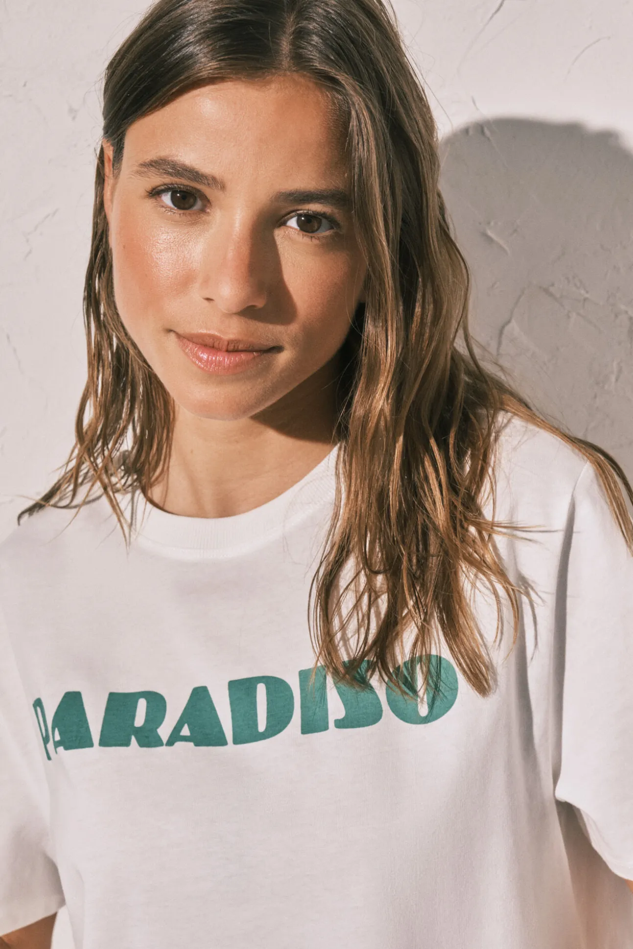 T-shirt oversize em algodão branco