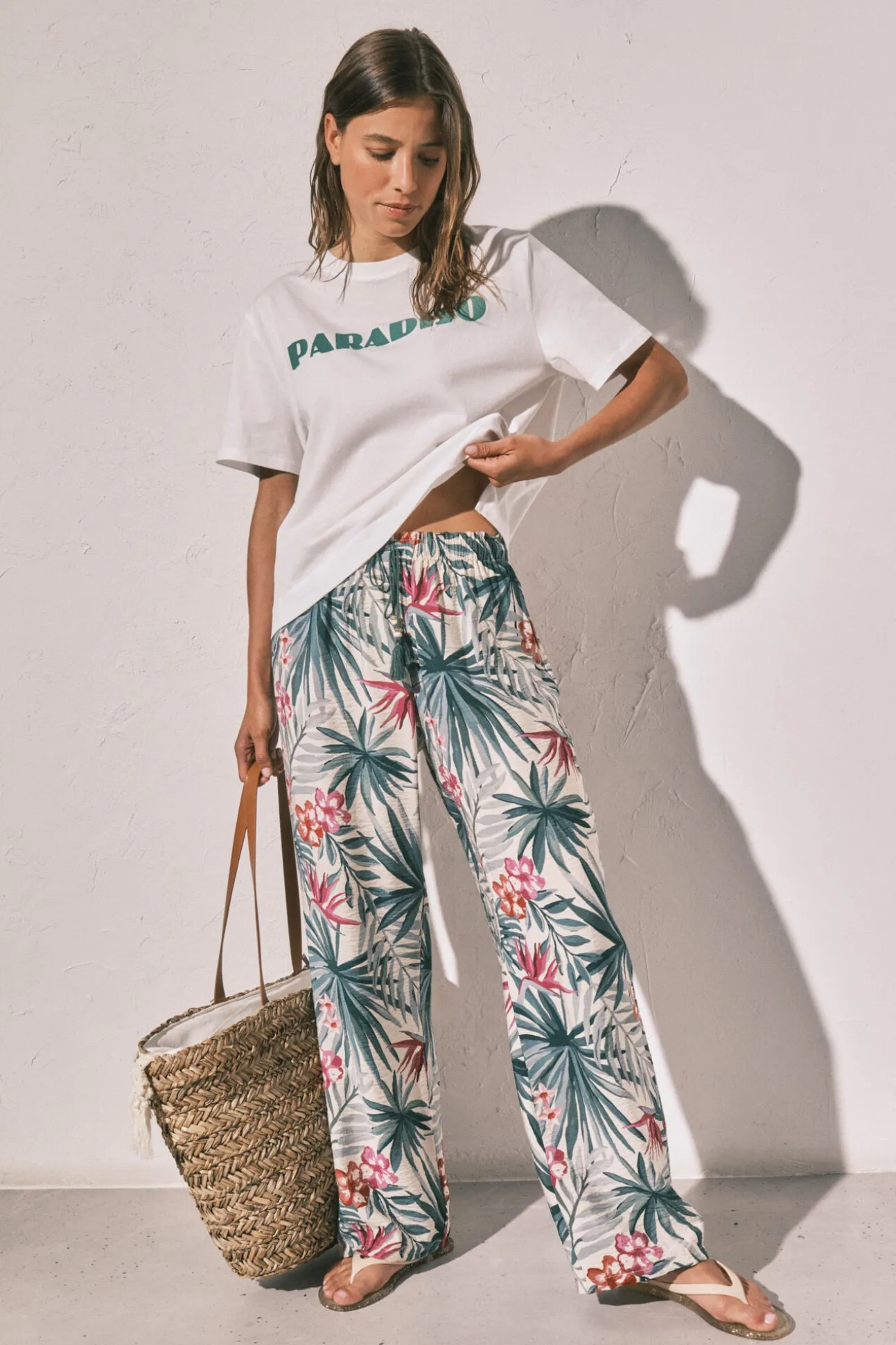 T-shirt oversize em algodão branco