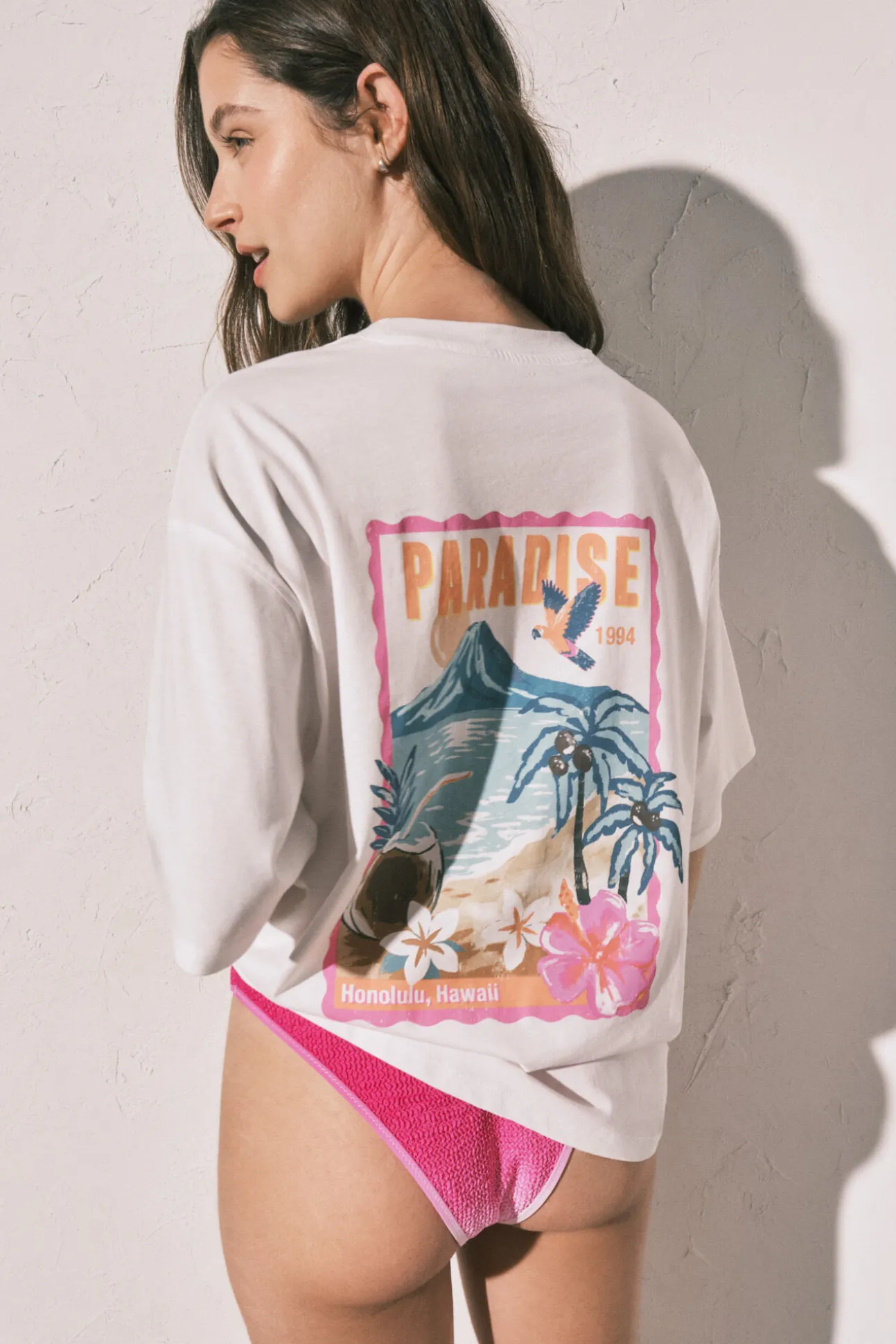 T-shirt oversize em algodão branca