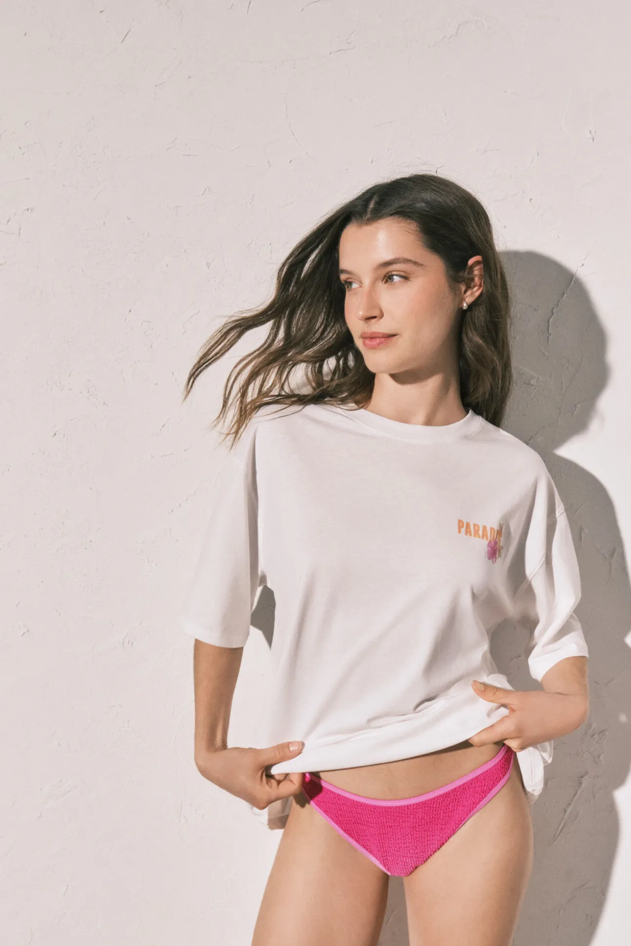 T-shirt oversize em algodão branca