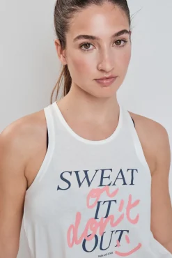 T-shirt sem mangas em algodão branco