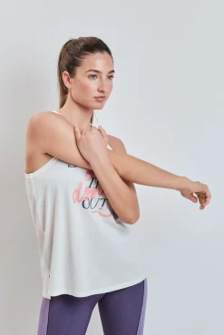 T-shirt sem mangas em algodão branco