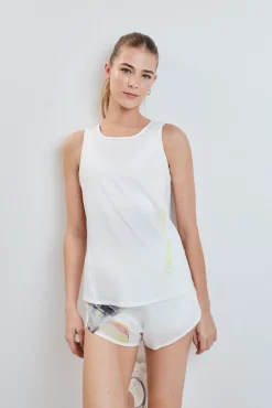 T-shirt técnica halter sem mangas branca