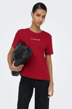 T-shirt texto na frente