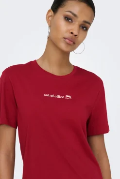 T-shirt texto na frente