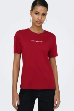 T-shirt texto na frente