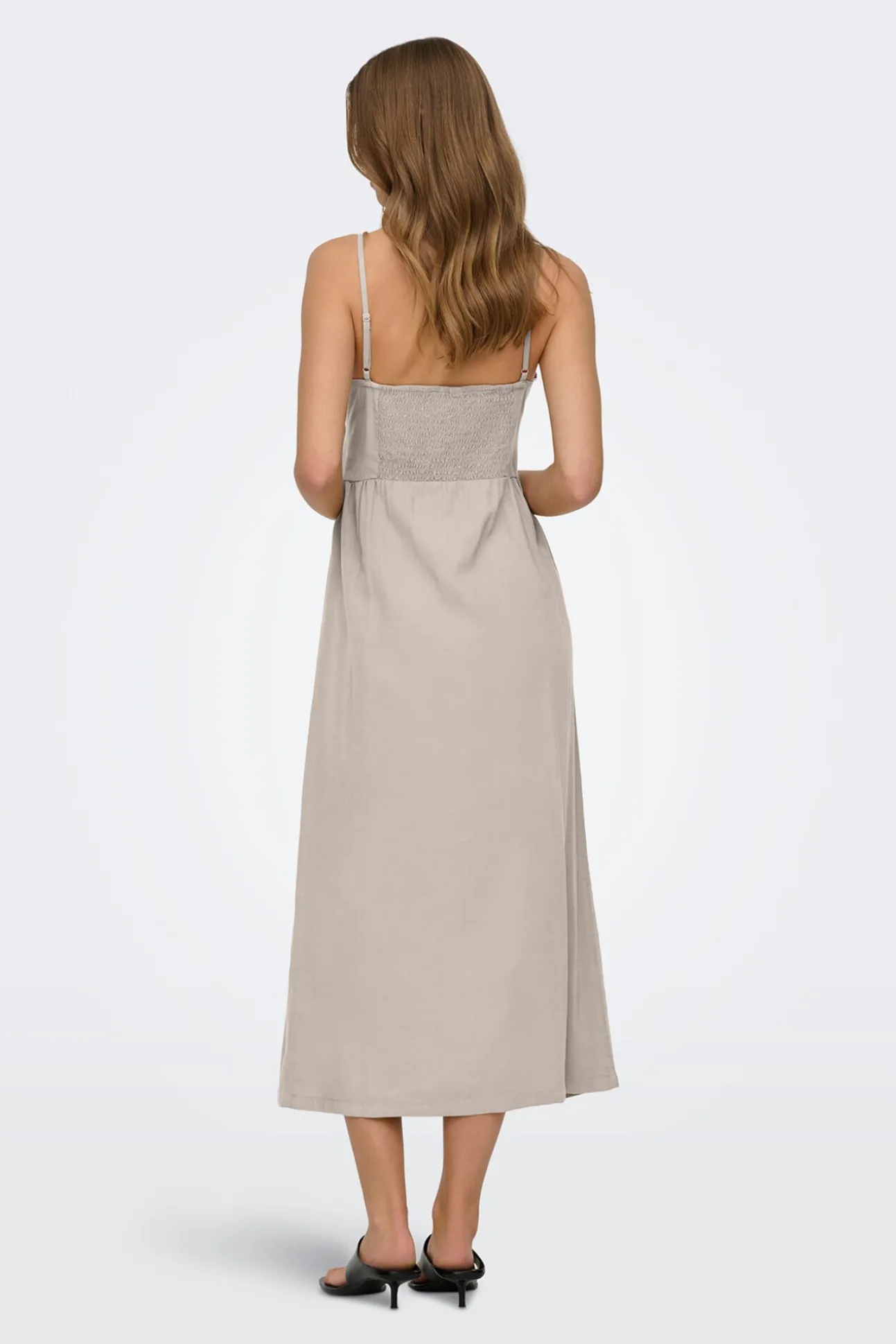 Vestido comprido abotoado
