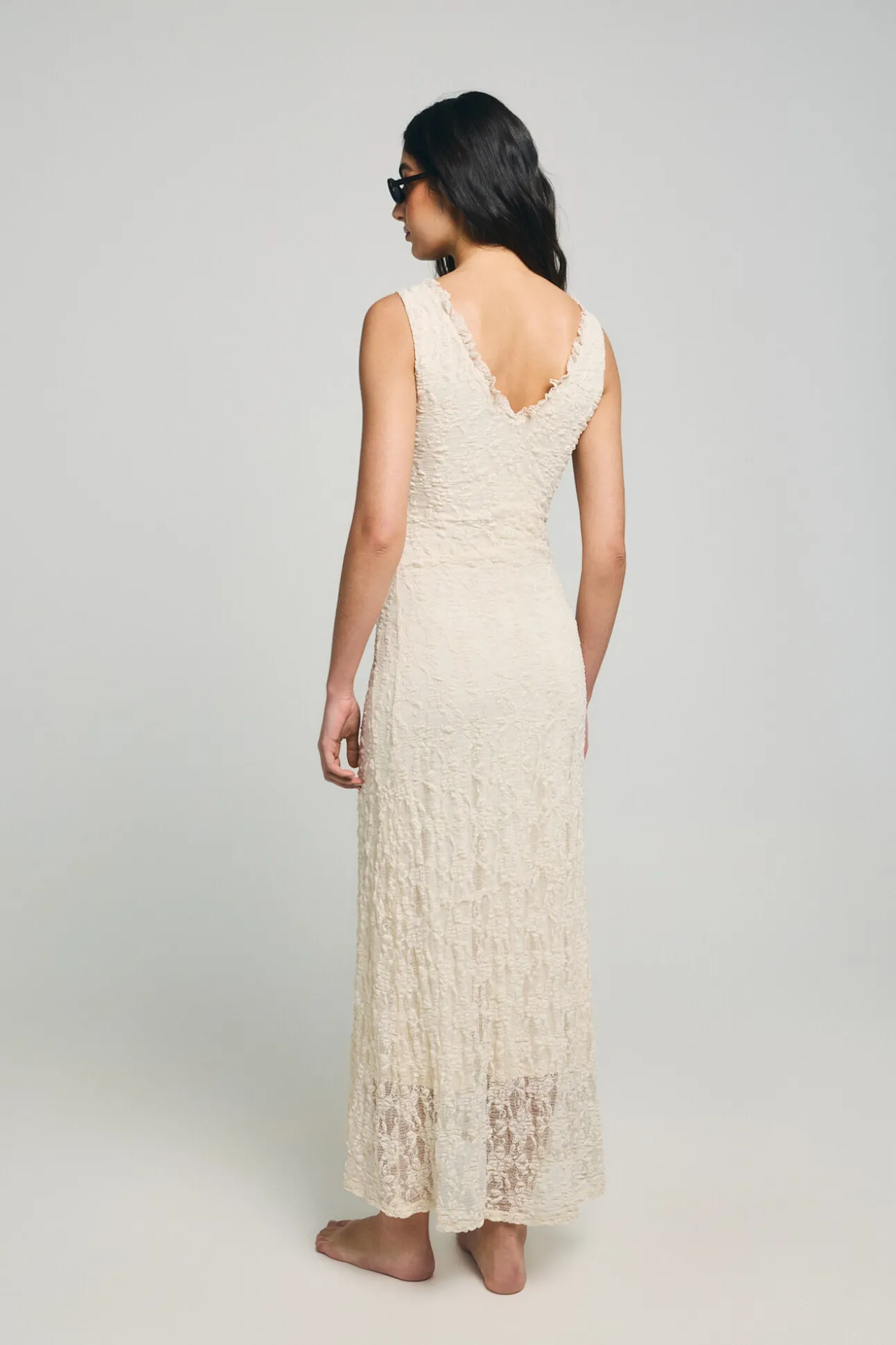 Vestido comprido de renda