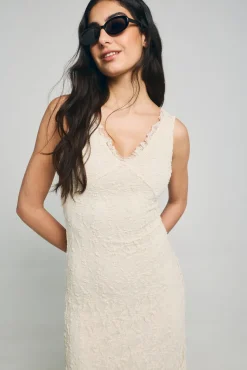 Vestido comprido de renda