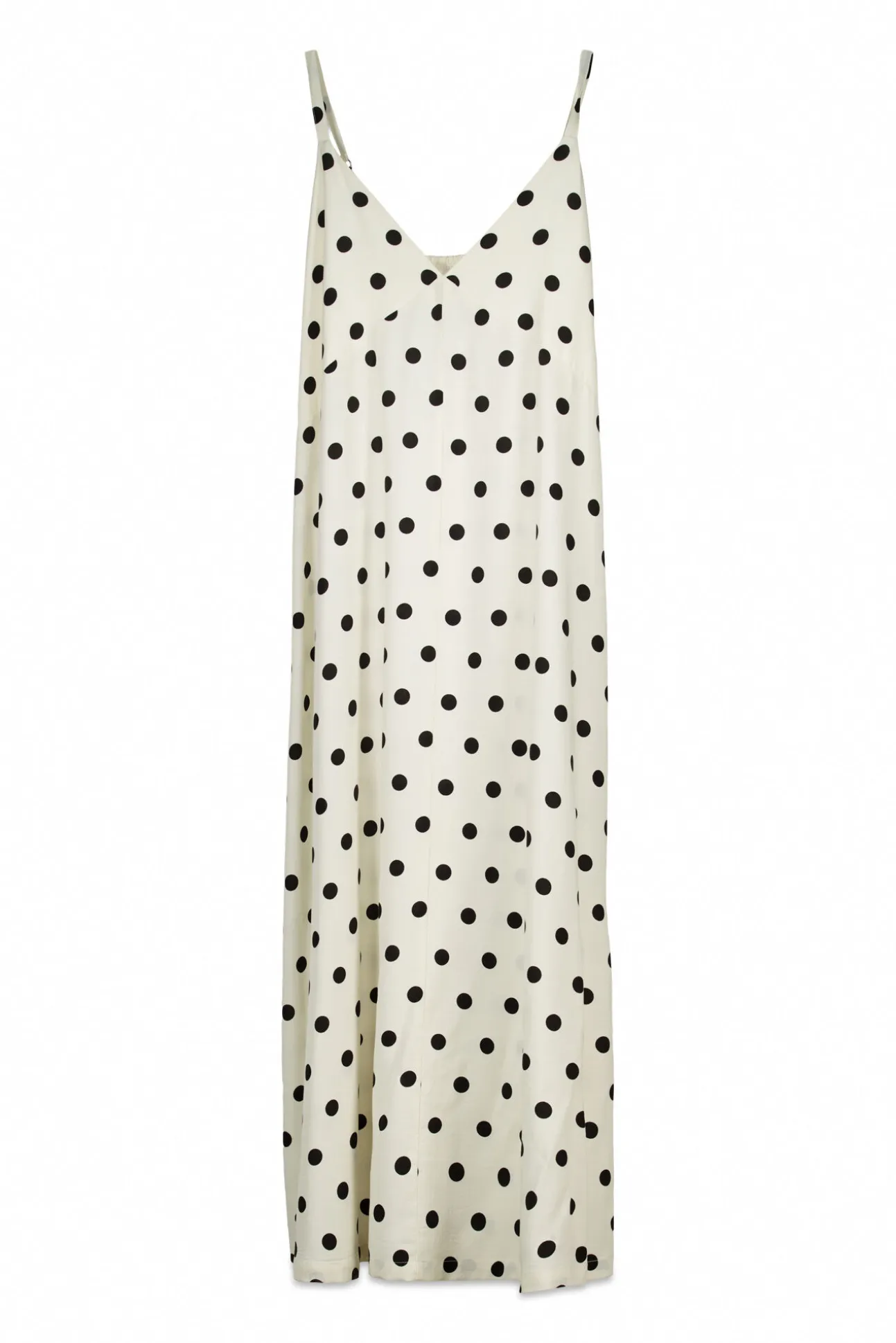 Vestido comprido estampado de bolinhas B&W