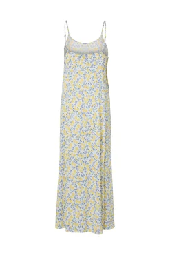 Vestido comprido fluido estampado