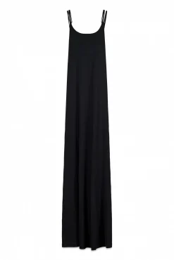 Vestido comprido fluido preto
