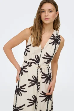 Vestido comprido gola em V